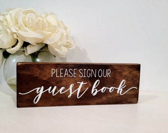 Please sign our guest book | Wedding Guest Book Sign | Wood Guestbook Sign | Rustic Wedding | Modern Rustic Wedding Sign | Event Sign