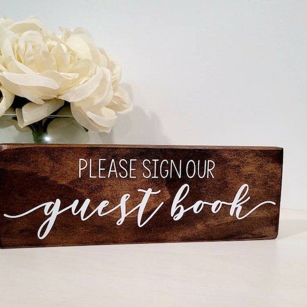 Please sign our guest book | Wedding Guest Book Sign | Wood Guestbook Sign | Rustic Wedding | Modern Rustic Wedding Sign | Event Sign