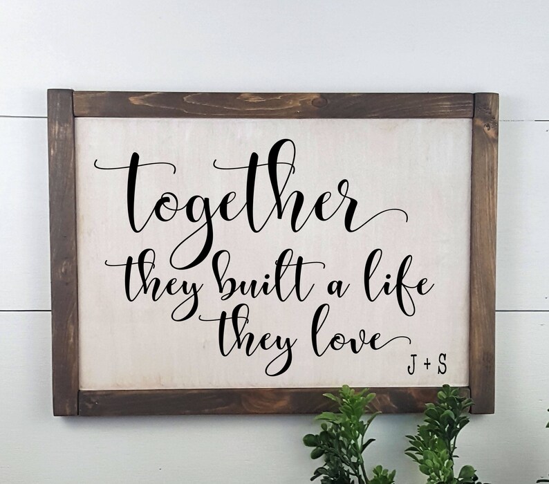 Together They Built a Life They Love With Your Initials Love - Etsy