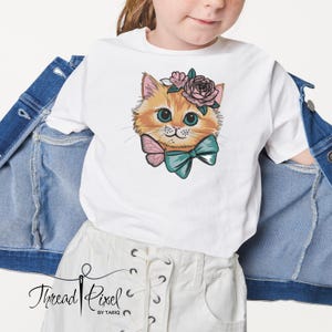 Floral Cat Embroidery Design Embroidery Cats Embroidery Designs floral Cat
