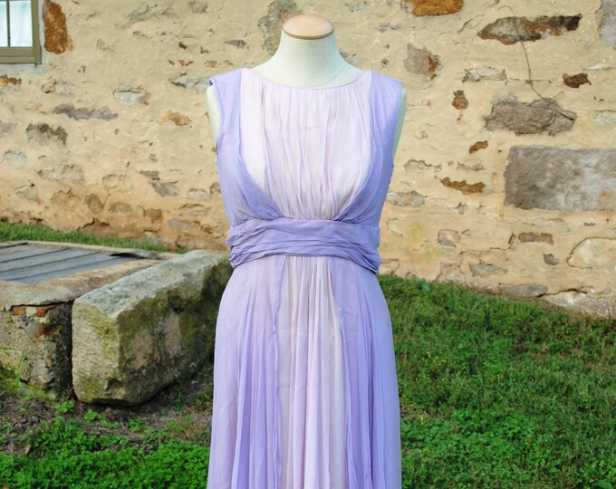 Vintage Gauze Goddess Gown Sheer Pink and Purple Etsy
