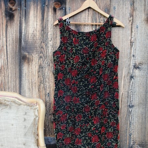 Vintage Samt Ärmelloses Cocktailkleid NWT Rot und Grün Weihnachtskleid