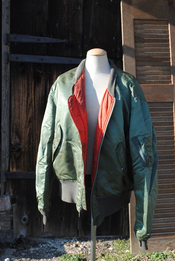 Go Big Vintage Army Green Military Flight Jacket