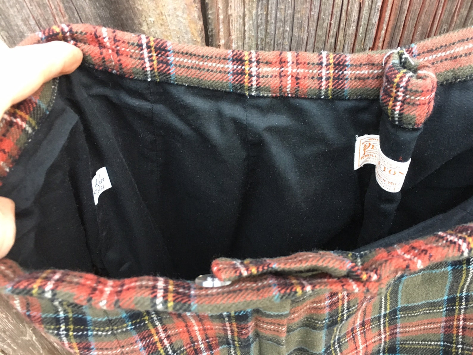 Vintage Pendleton Wool Pants Olive and Peach Plaid Ladies Golf Etsy