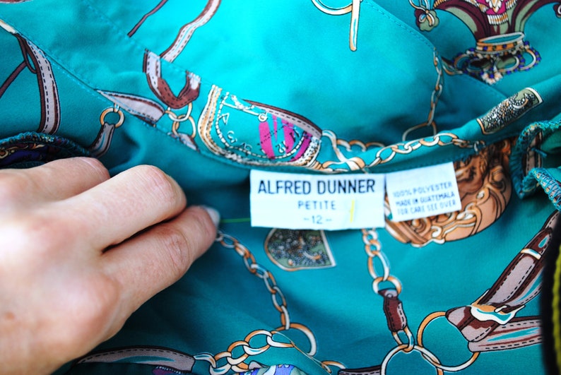 imperfect Vintage Teal and Tack 80s Equestrian Sweater and Skirt Set