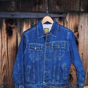 Vintage Lee Shearling Fleece gefüttert Denim Mantel Jeansjacke