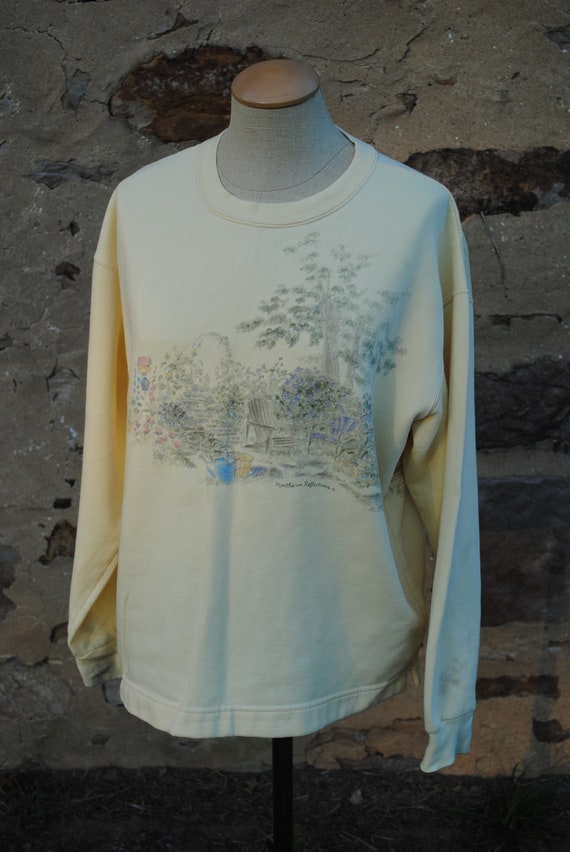 Vintage 90s Northern Reflections All-over Garden Print Sweatshirt -   Canada