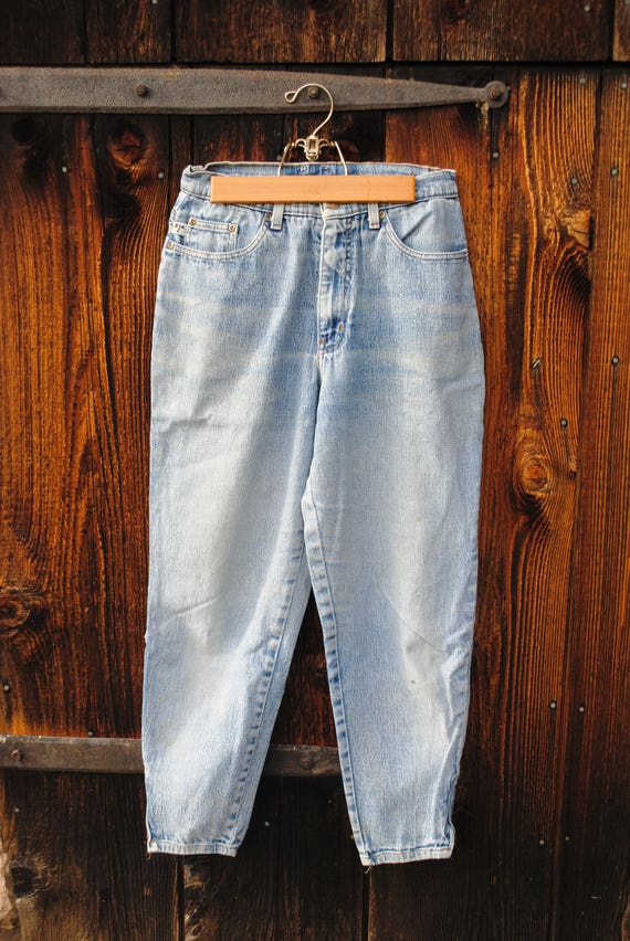 Vintage Zippered Ankle Baggy Mom Jeans 90s Demin