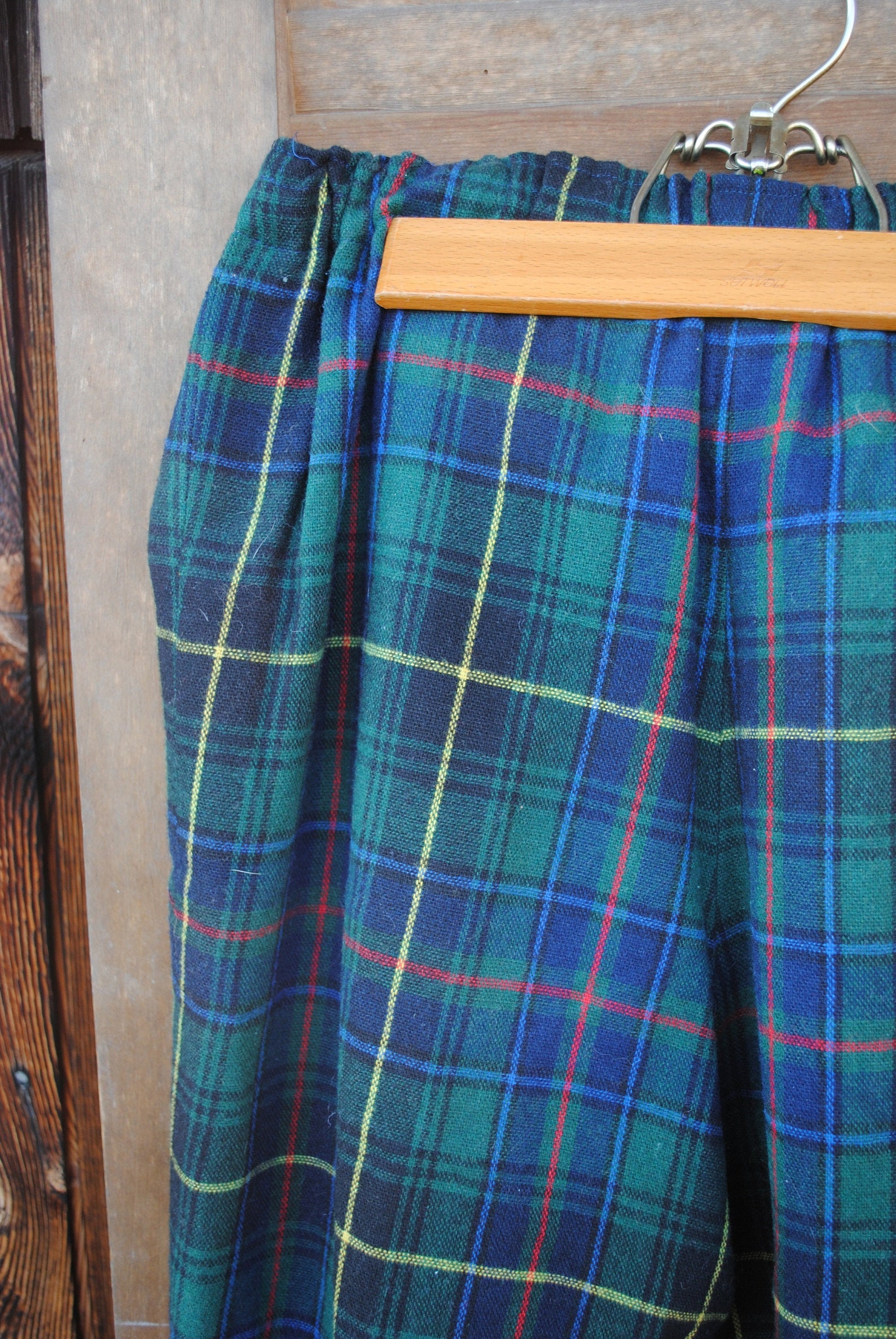 Vintage Blue Plaid Baggy Pants Classic Wool Trouser | Etsy