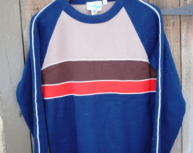 Vintage Mens Pure Wool Striped Retro Ski Sweater - Etsy