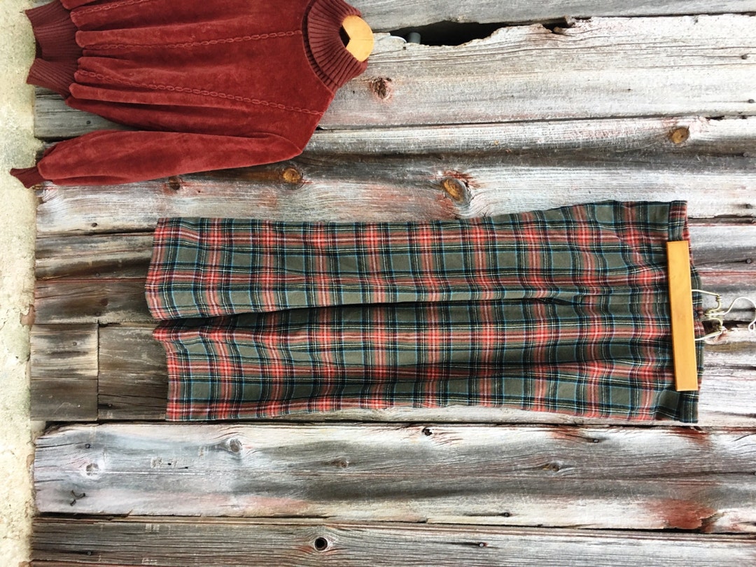 Vintage Pendleton Wool Pants Olive and Peach Plaid Ladies Golf Etsy