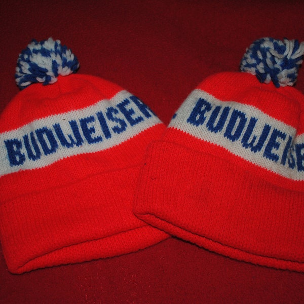 Vintage Budweiser Knit Pom-Pom Winter Cap
