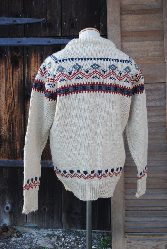 Thick Knit Fair Isle Vintage Woolrich Sweater Gra… - image 1