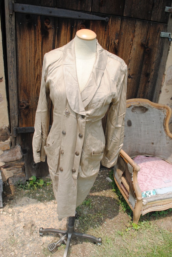 Vintage Beige Military Style USO Uniform Wiggle Dr