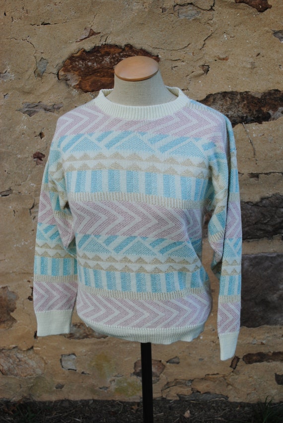 Vintage Icy Iridescent Fair Isle Sweater