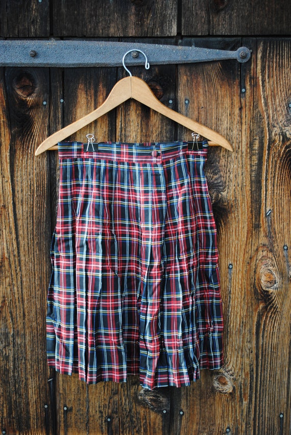 Vintage GAP Plaid Pleated Plaid Midi Skirt Schoolg