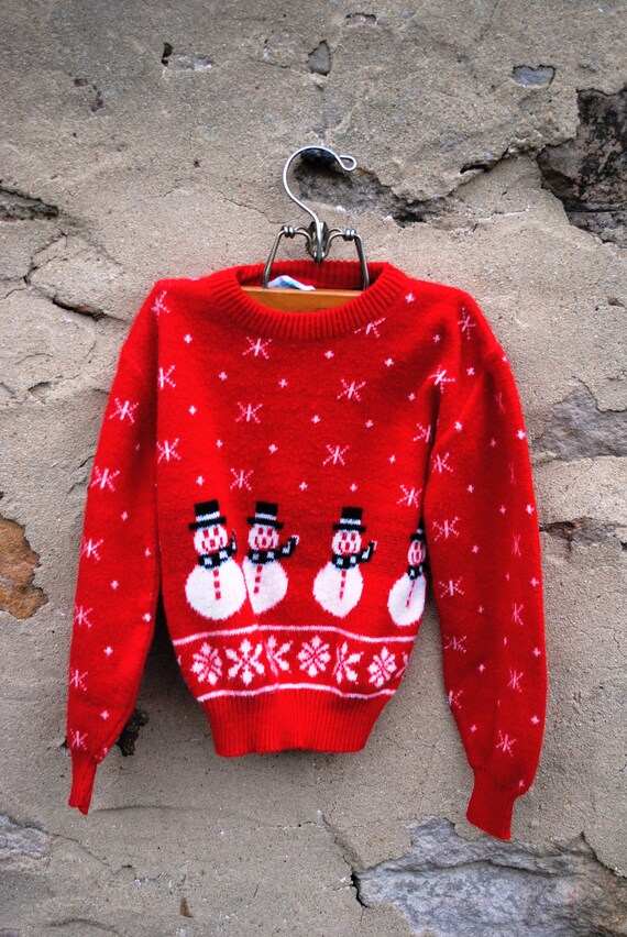 Cute Kids Vintage Snowman Sweater