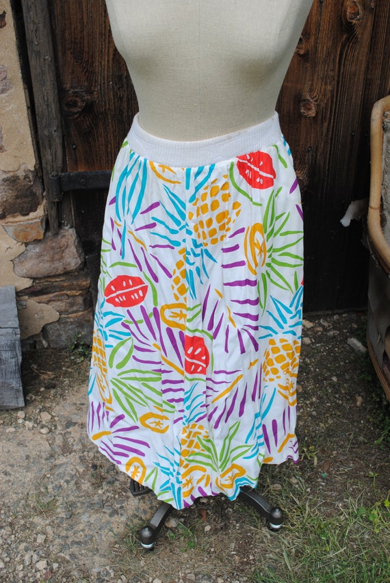 Fruit Salad Vintage 80s Skirt Primary Color