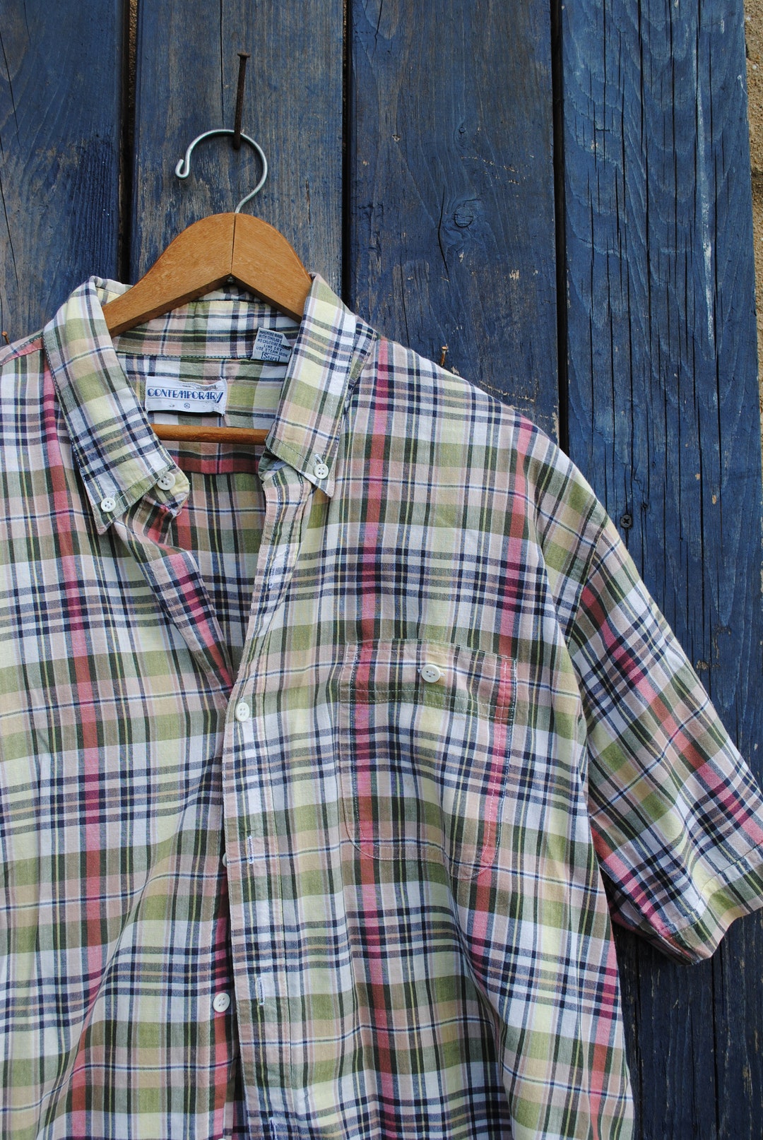 Preppy Vintage Men's Plaid Button-up Shirt - Etsy