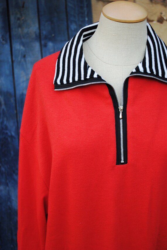 Mod Sweatshirt Tunic Dress Vintage 80s does 60s Re