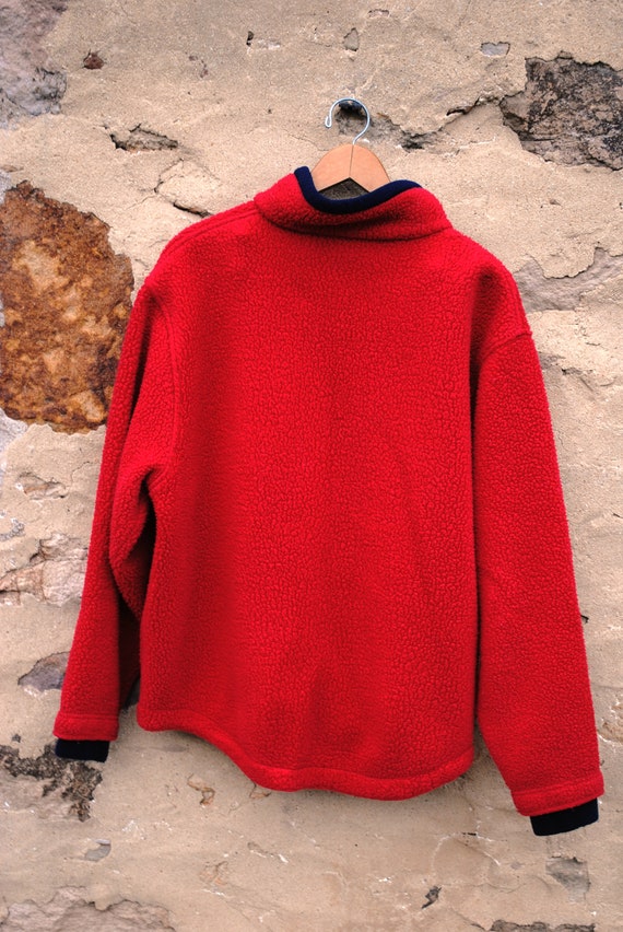 Vintage Red L. L. Bean Fleece Jacket in Mens L. - image 5