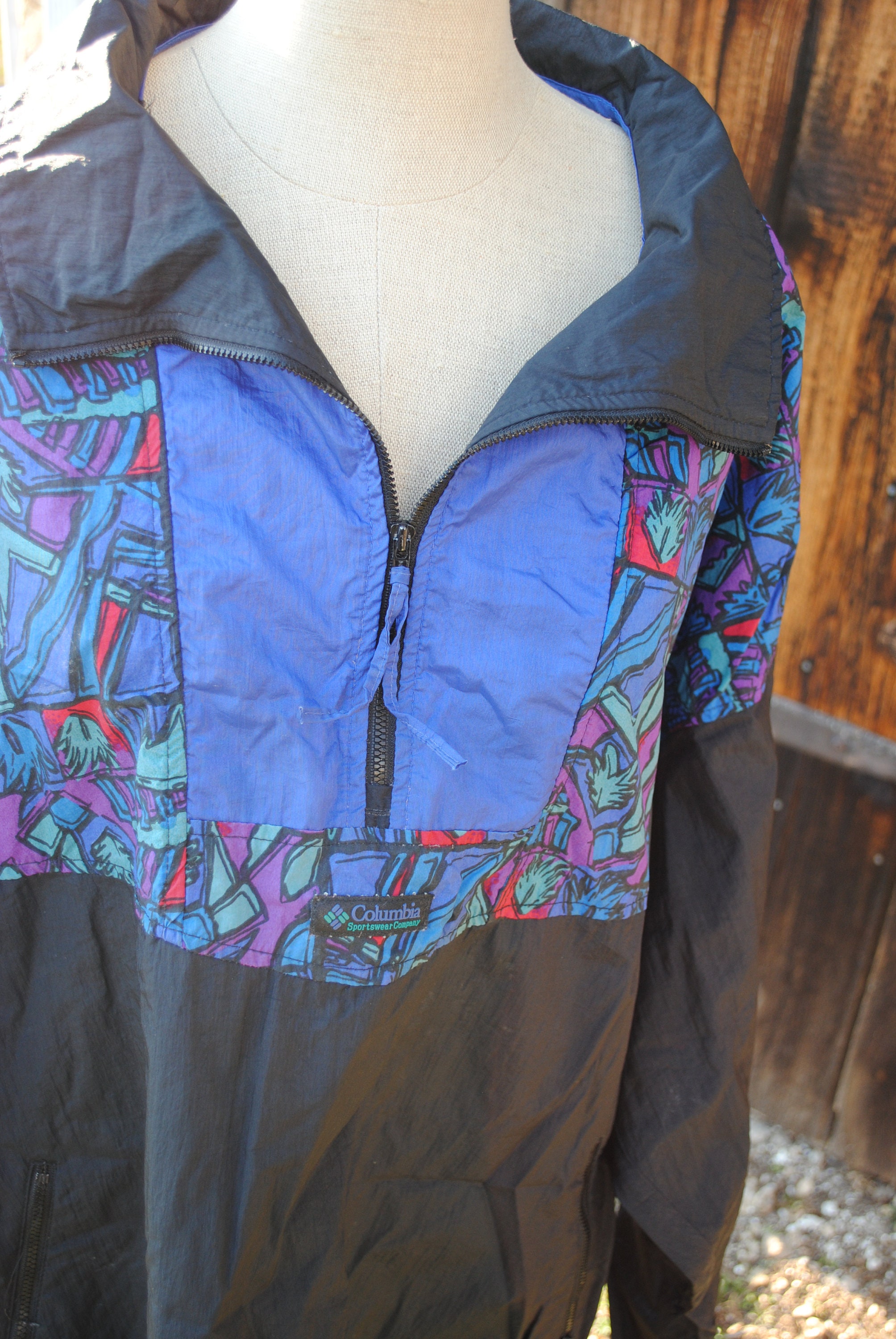 Vintage Columbia Nylon Bomber Jacket in Pink and Blue With Print - Etsy ...