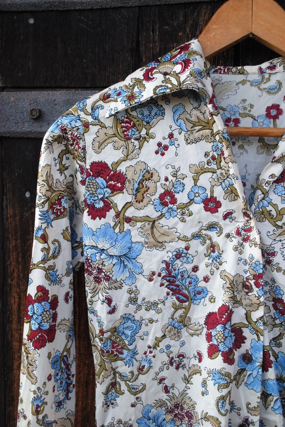 Persian Floral Novelty Print Seventies Shirt - image 2