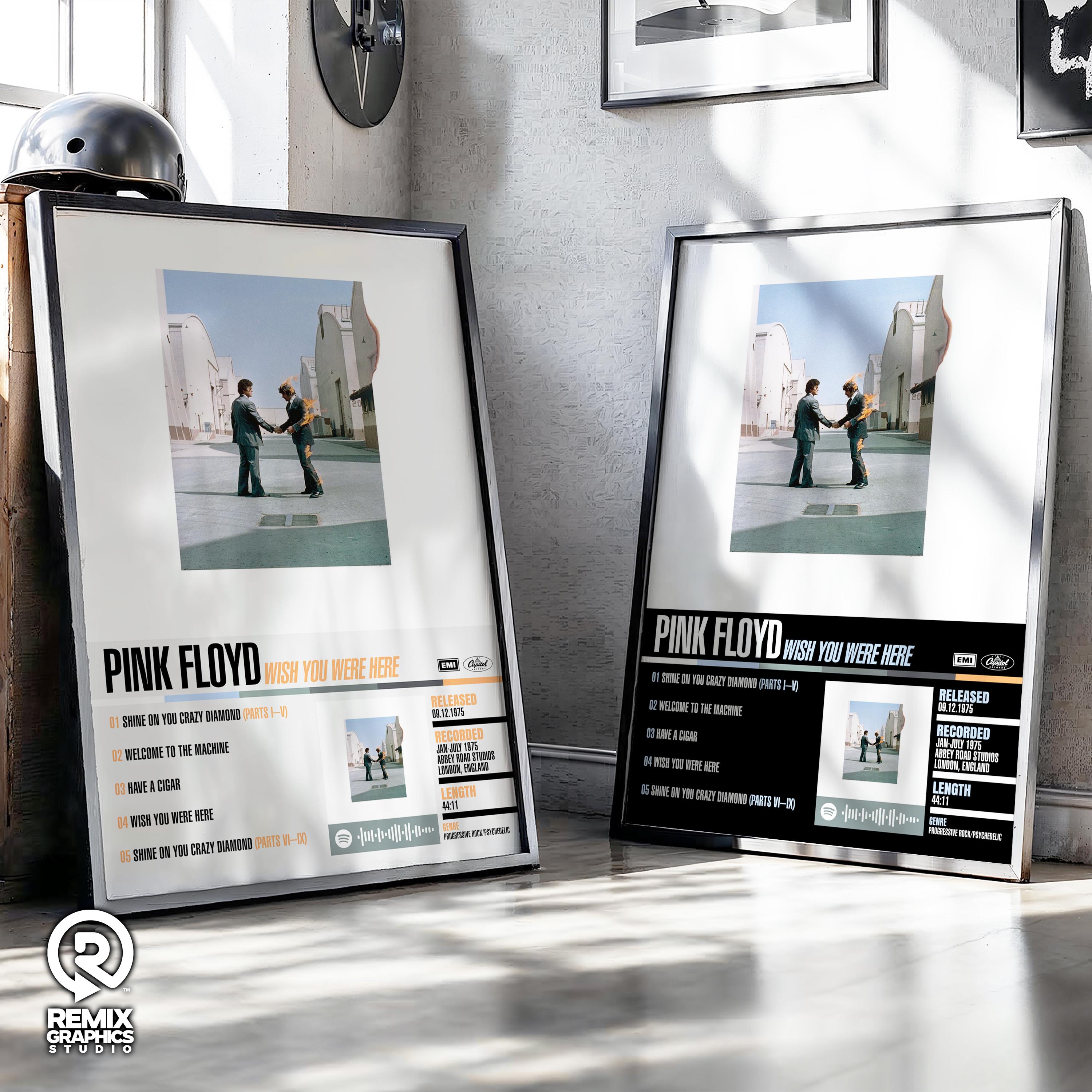 Pink Floyd "Bemalter Rückkatalog" Kunstposter, Gerahmt – Wahl Aus A4, A3, A2, A1