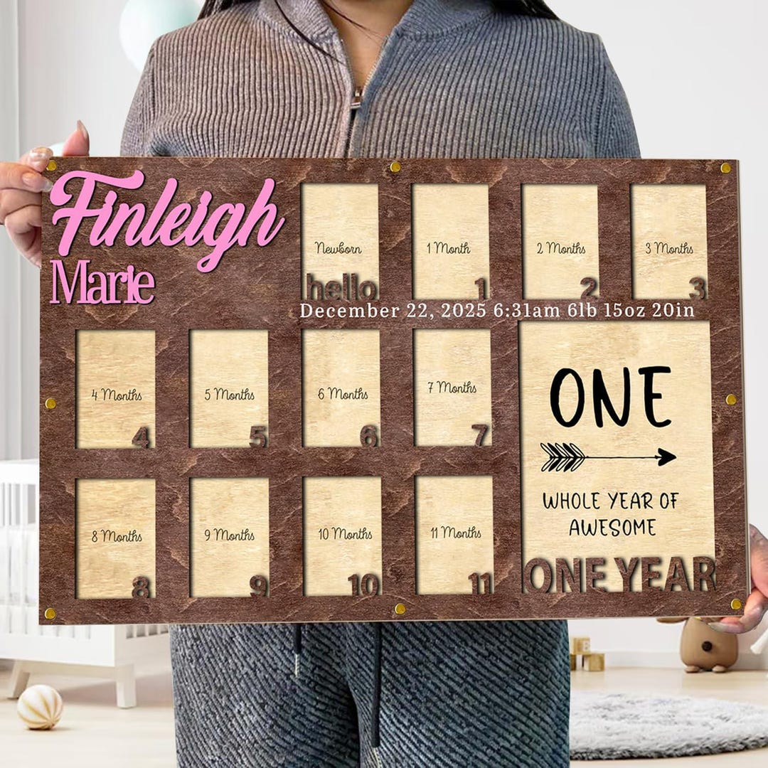 Custom Baby First Year Photo Frame, Custom Baby Photo Frame, Baby Photo ...