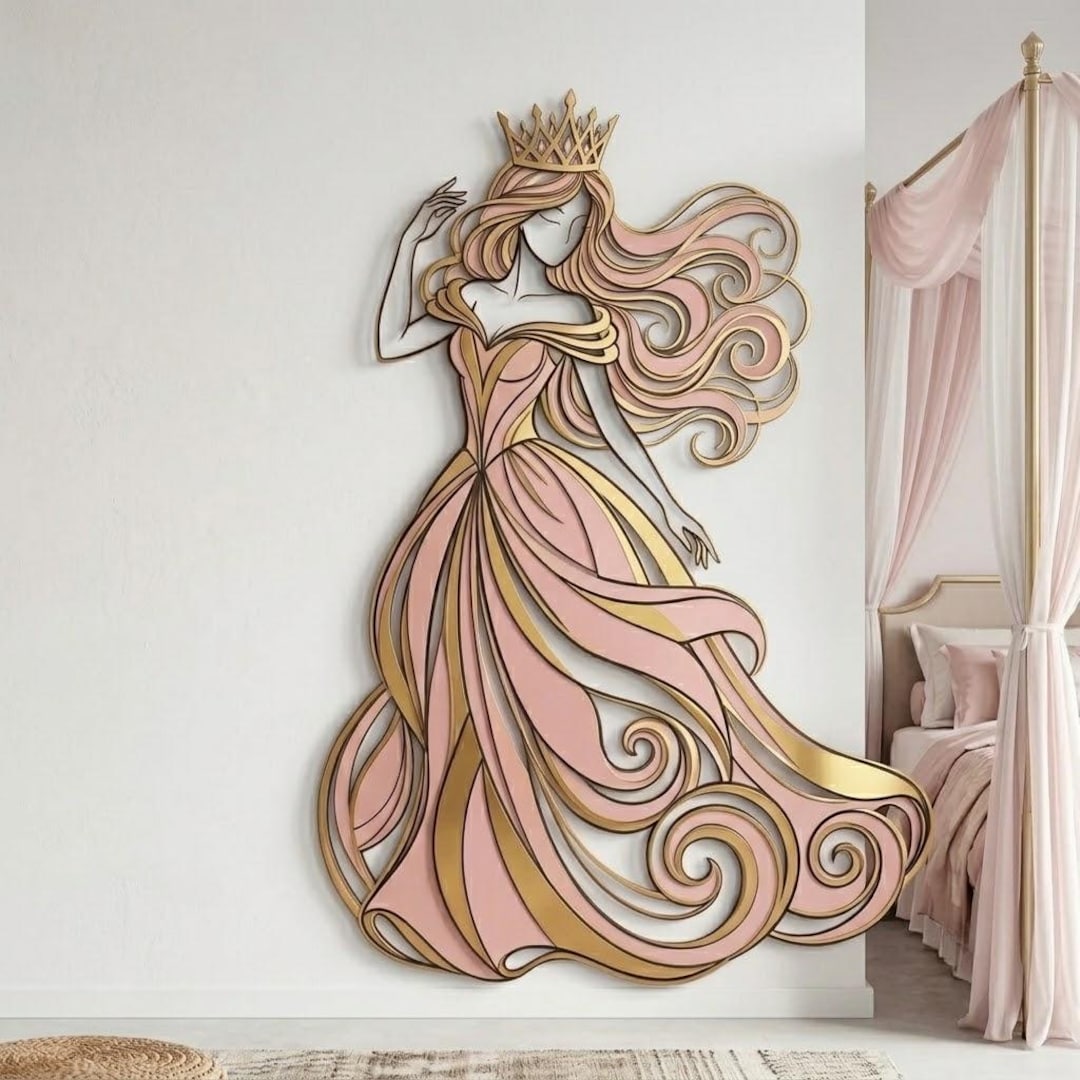 Princess Metal Wall Art, Girls Room Wall Decor, Fairytale Princess Wall ...