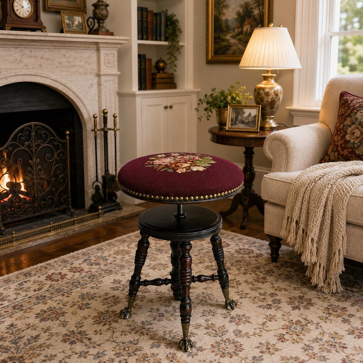 Antique piano chair - Etsy 日本