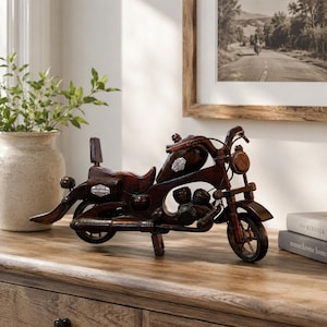 Wood Carved Harley Davidson Model - Etsy