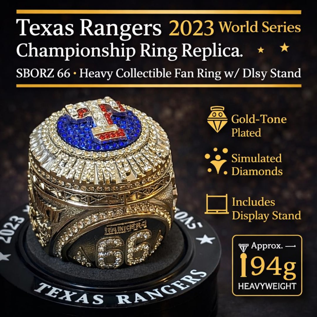Texas Rangers 2023 World Series Championship Ring Replica – SBORZ 66 ...