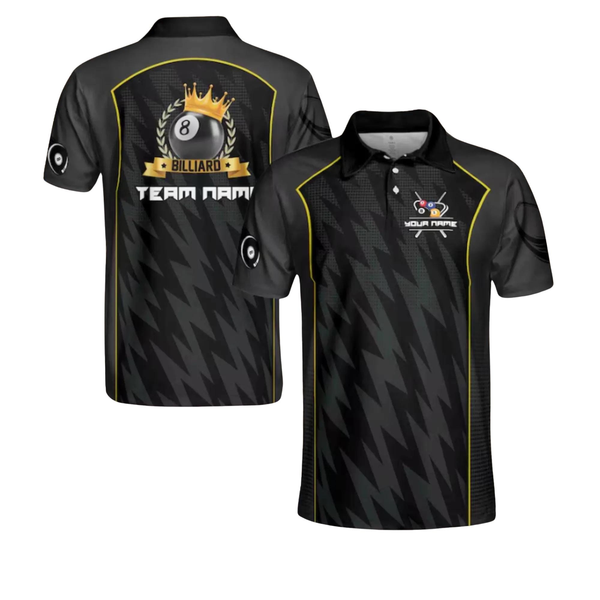 Custom Billiards Polo Shirt, Lightning 8 Ball Team Jersey - Etsy