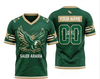 Saudi Arabia V Neck Jersey S to 7XL Personalized Name Number Soccer Fan Shirt