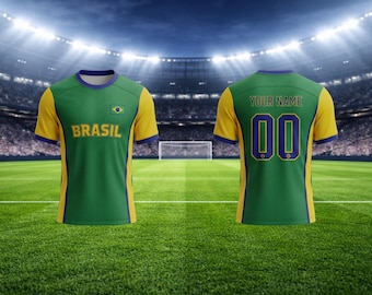 Personalisierte Brasilien Fußball Jersey | Benutzerdefinierte Name & Nummer