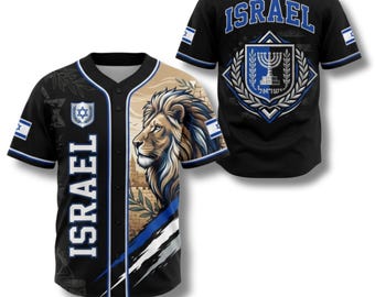 Israel Baseball Jersey, Israel Flag Shirt, Lion of Judah Fan Gift, Soccer Supporter Tee