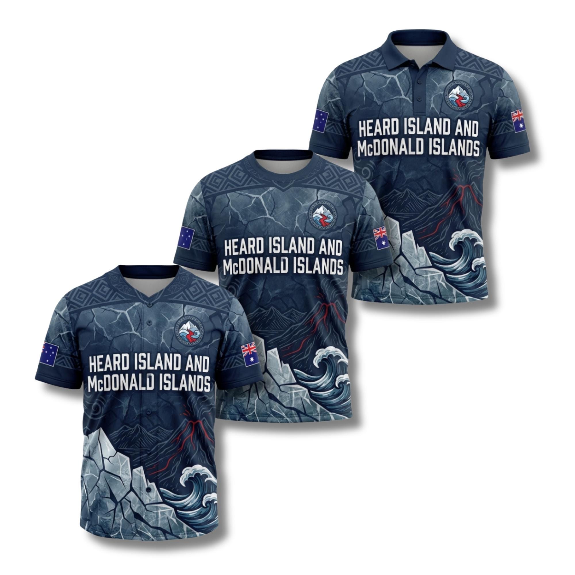 Heard Island Mcdonald Islands All Over Print Set, Baseball Jersey