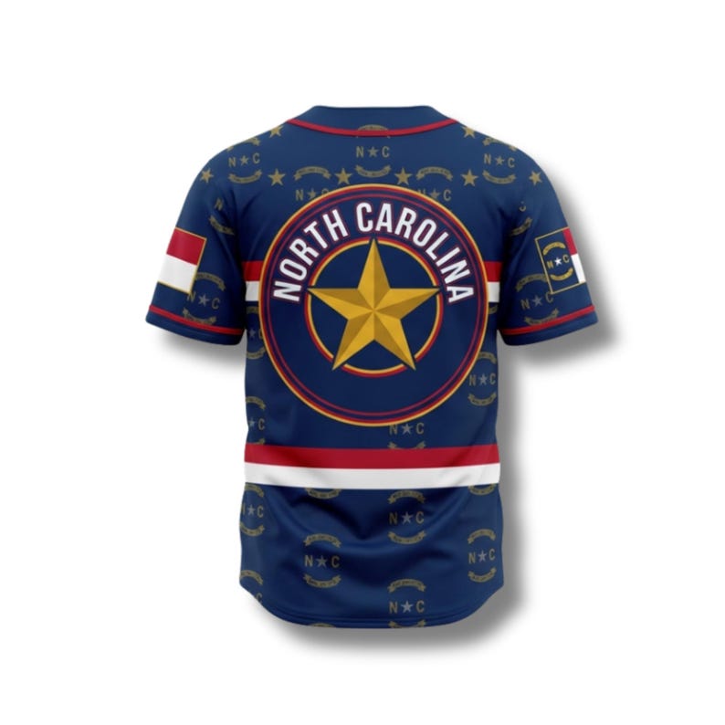 Customizable North Carolina Baseball Jersey, State Pride Fan Shirt image 3