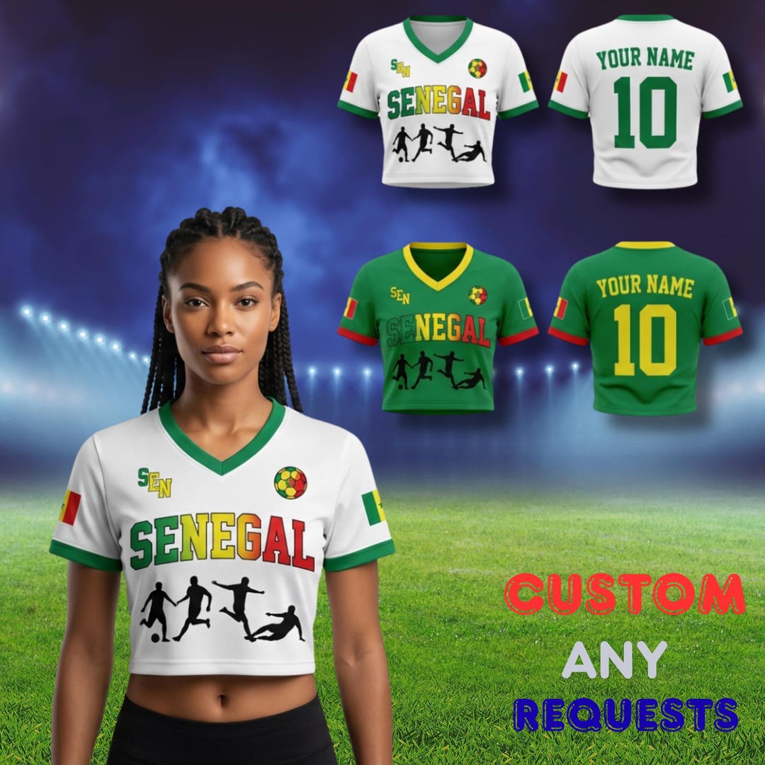 Senegal 2026 Fan Crop Top, Custom Soccer Jersey Shirt