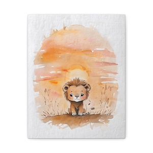 Safari Nursery Art Prints: Giraffe, Elephant & Lion - Kids Jungle Decor Set