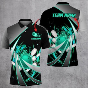 Custom 3D Bowling Polo Shirt – Personalized with Your Name Team Name