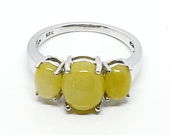 Enhanced Yellow Jade Ring
