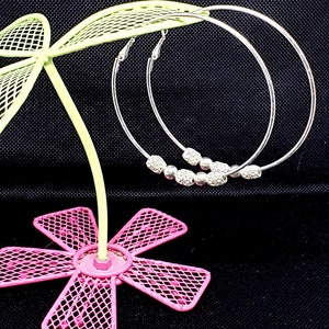 Large Hoop Silver Earrings Vintage