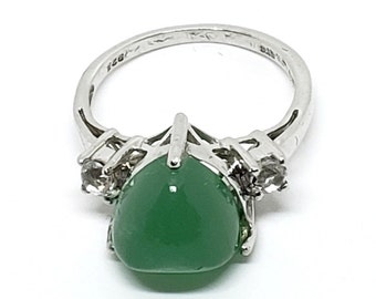 Emerald Quartz , White Topaz Ring