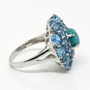 Blue Turquoise and Topaz Ring image 4