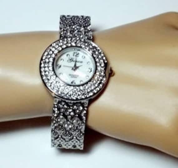 GENOA Mother of Pearl, Austrian Crystal Watch - image 5