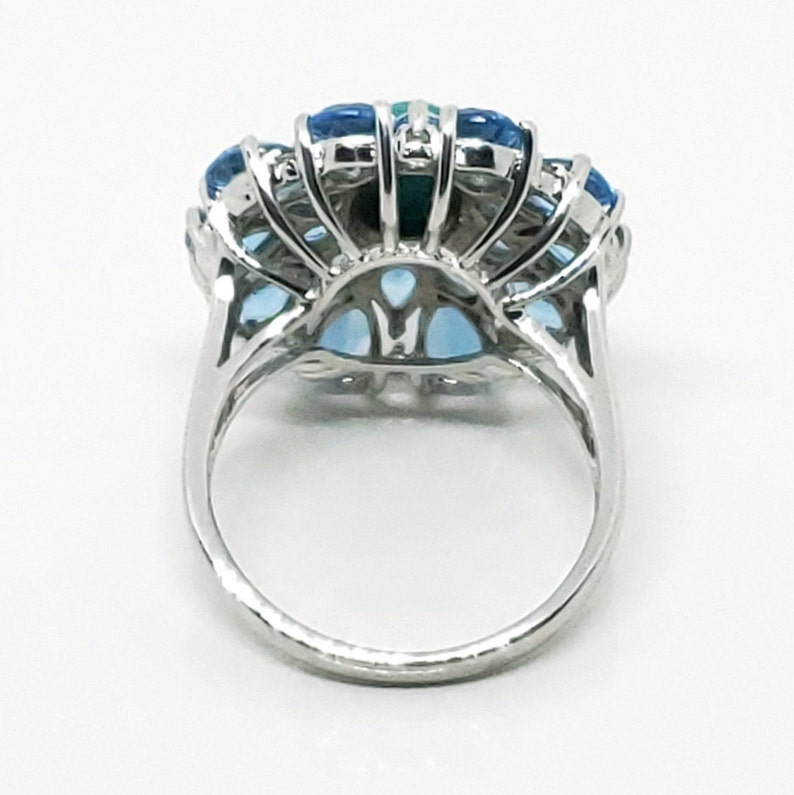 Blue Turquoise and Topaz Ring image 3