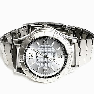 Geneva Quarts Mans Silver Watch