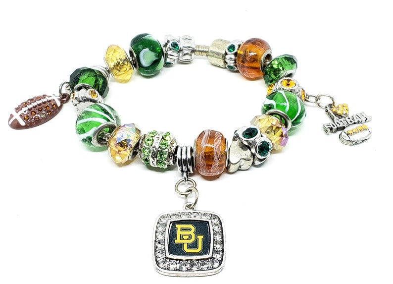 Baylor Bears European Style Football Bracelet REDUCED PRICE image 1